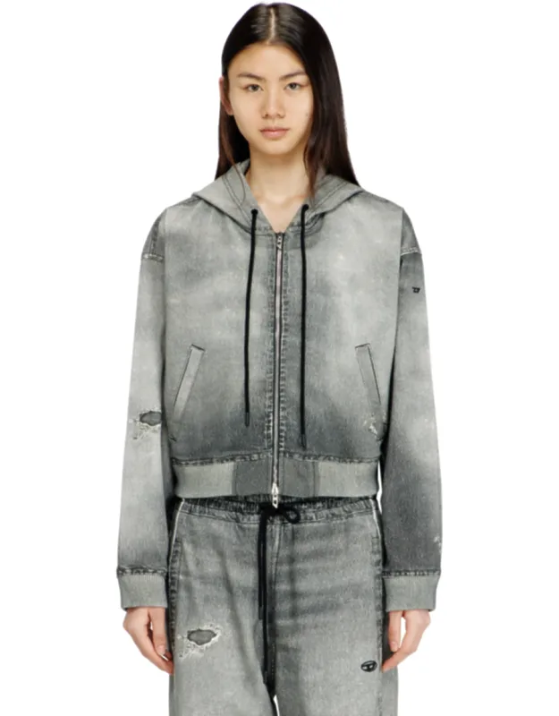 Zip-up Hoodie In Trompe L'oeil Jogg Jeans