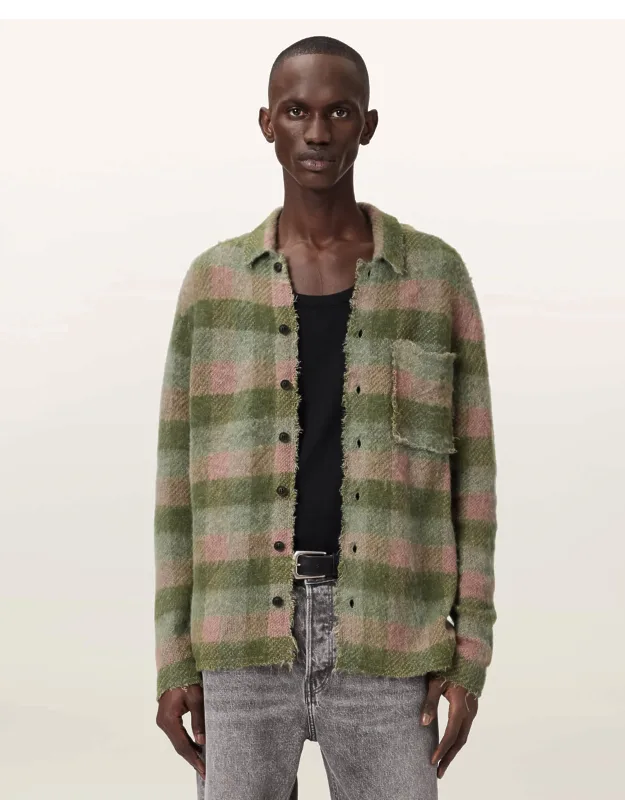 Jacquard Plaid Cardigan