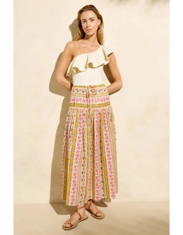 Louise Skirt With Drawstring Waist And Placement Print