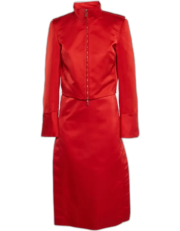 Zip-up Jacket And Skirt Set