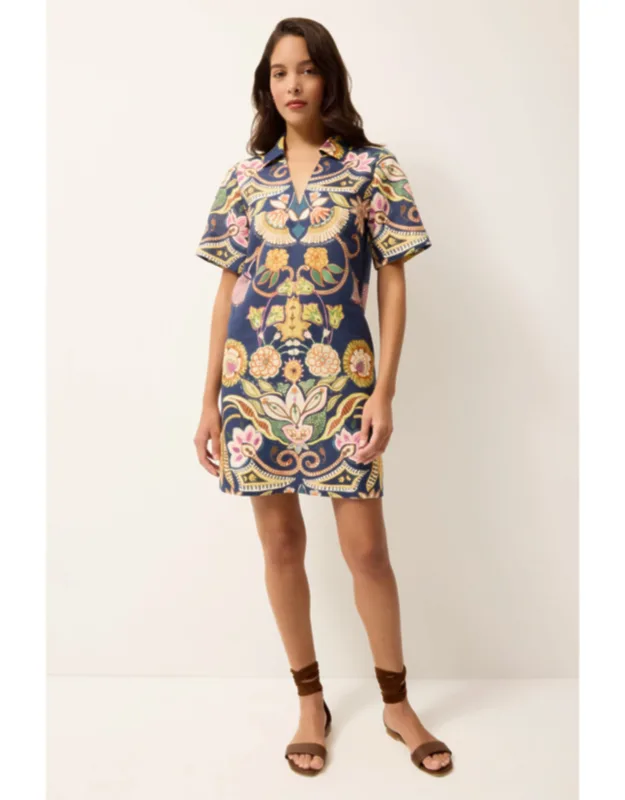 Dede Dress - Slip-on Silhouette, Floral Placement Print