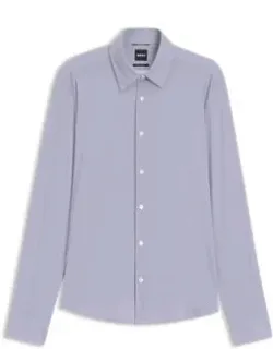 Printed Regular-fit Shirt In Performance-stretch Jersey