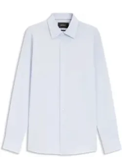 Slim-fit Shirt In Italian-made Structured Cotton