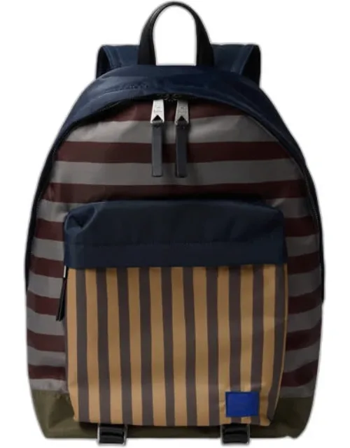 Recycled Nylon Multi Stripe Backpack