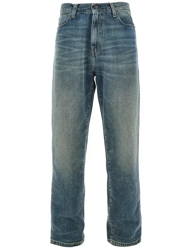'aaron' Jeans With Tapered Leg And Worn-effect Wash