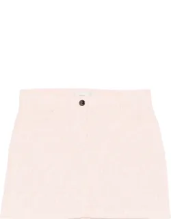Logo-pattern Button-fastening Skirt