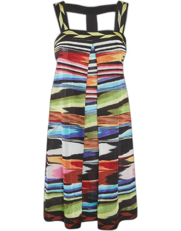 Stripe Knit Strappy Mini Dress