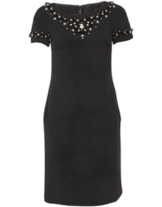 Embellished Wool Mini Dress