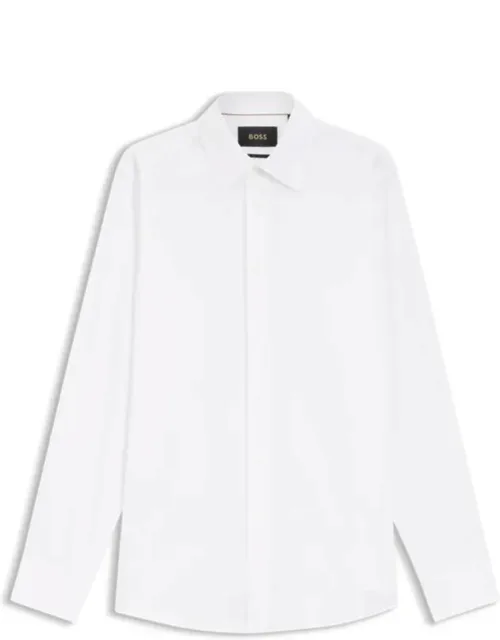 Regular-fit Shirt In Italian-made Cotton And Silk