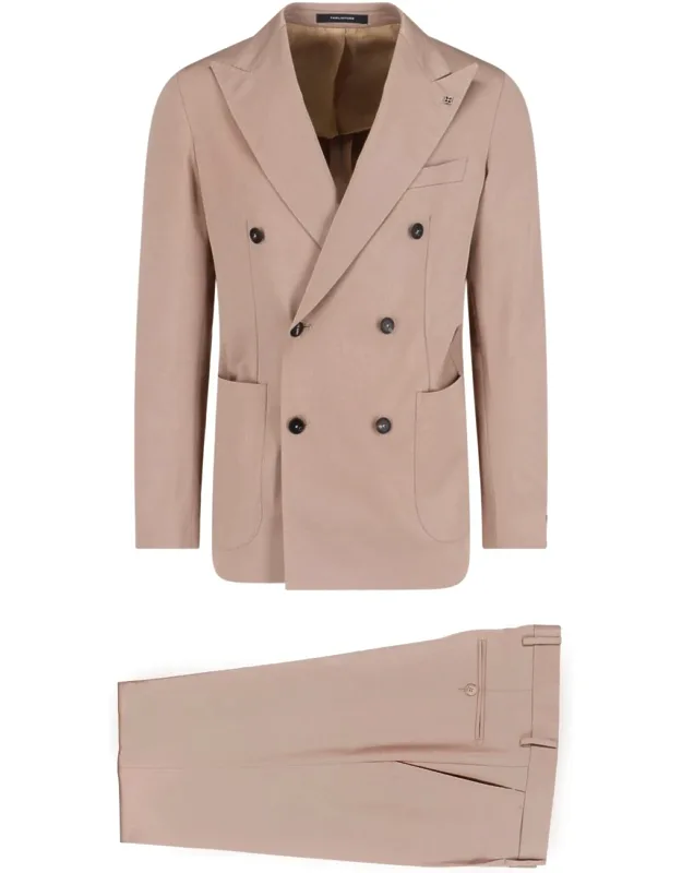 Double-breasted Suit With V-neck And Peak Lapels