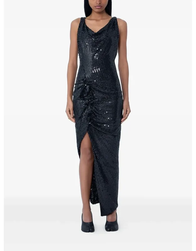 Sequined Cowl-neck Dress