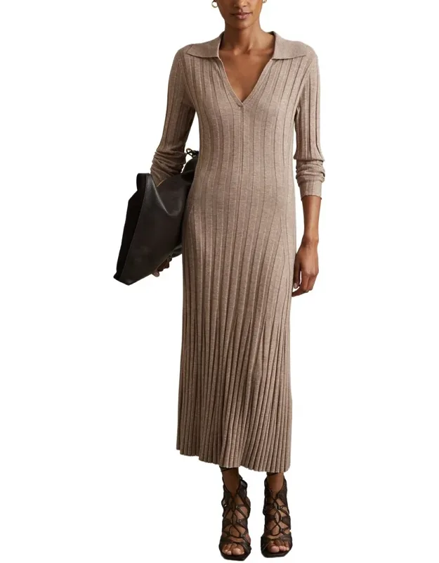 Winnie Long Sleeve Knitted Wool-blend Dress