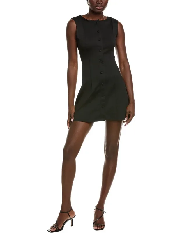 Mini Dress - Crewneck Button Front