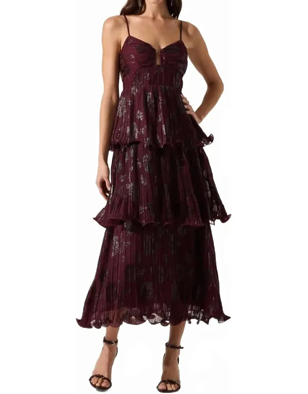 Pleated Tiered Maxi Dress