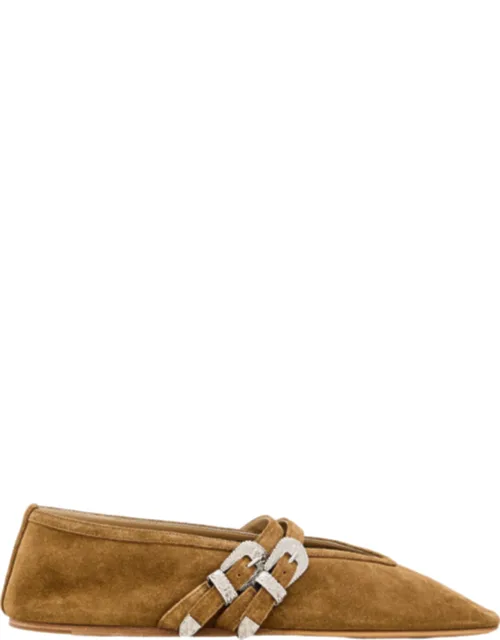 Pointed Suede Ballet Flats