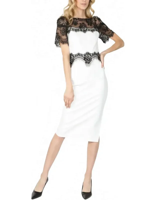 Lace Neckline Designer Dress