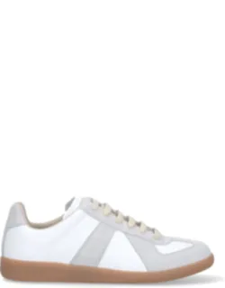 Leather Sneakers With Suede Detailing