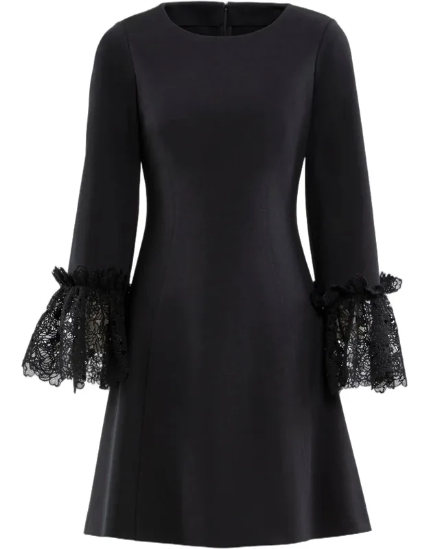 Lace Dress With Intricate Ruffle Detailing