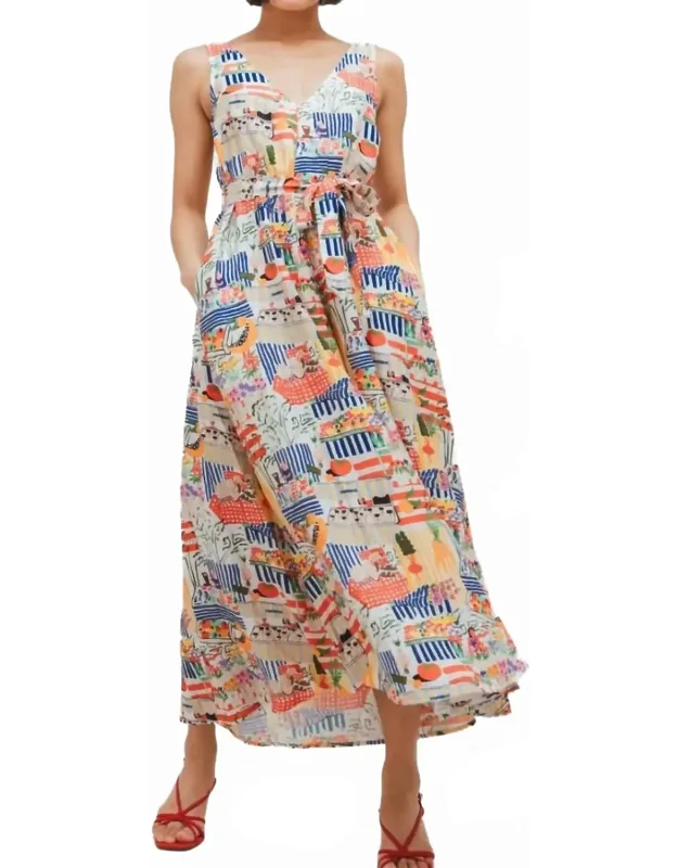 Achouak Marche Blanc Midi Dress