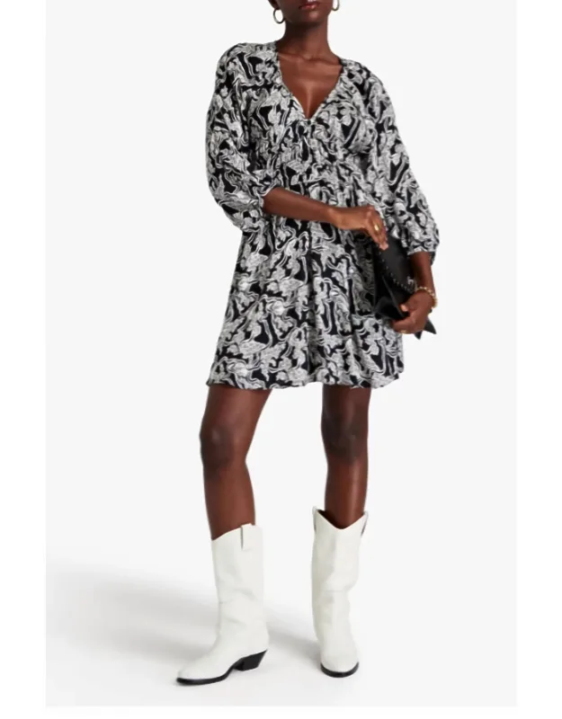 Iwa Printed Satin-jacquard Mini Dress