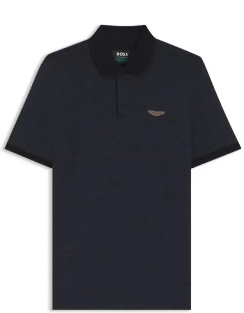 Aston Martin Polo Shirt In Wool-cotton Piqué