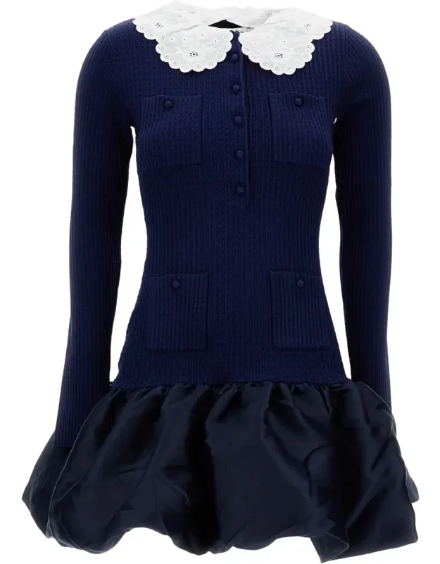 Knit Taffeta Mini Dress