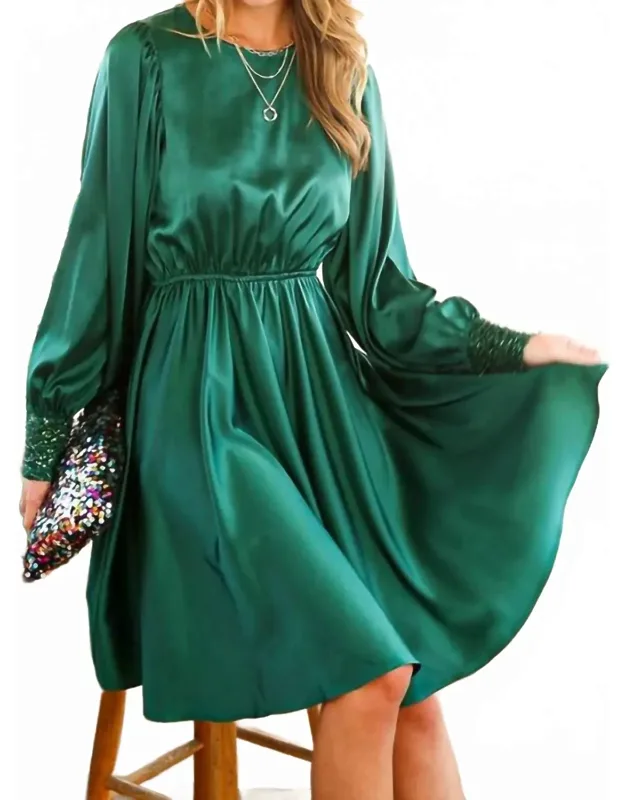 Sequin Swing Satin Dress