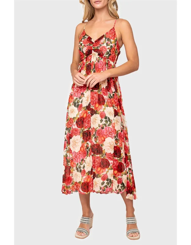 Pleated Midi Dress