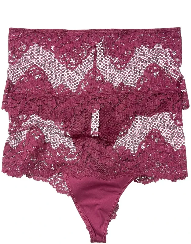 2pk Lace Allure High-waist Thongs