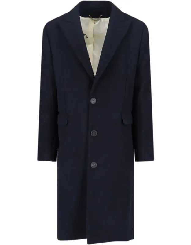 Wool Blend Coat With Star Logo