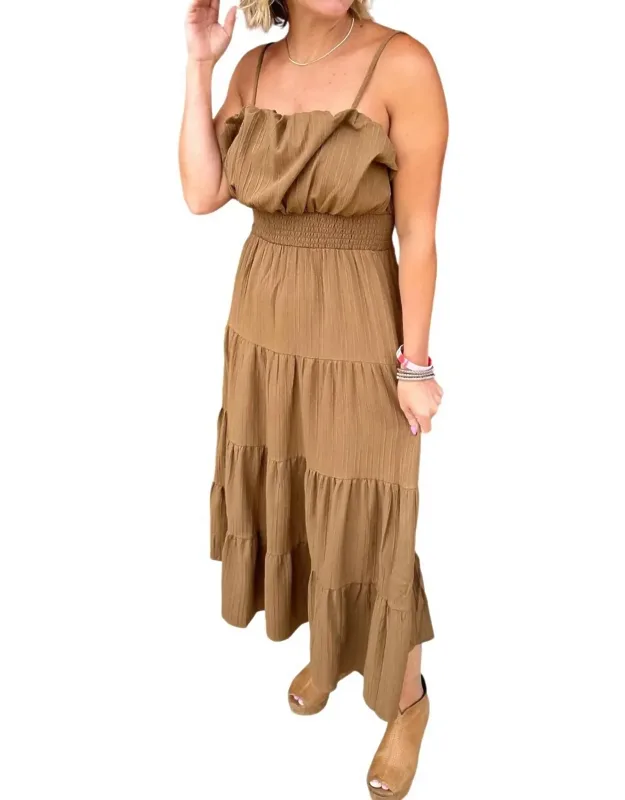 Strap Smock Tiered Dress