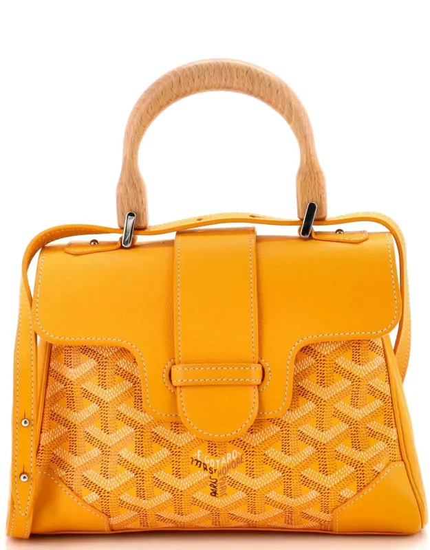 Saigon Top Handle Bag Coated Canvas With Leather Mini