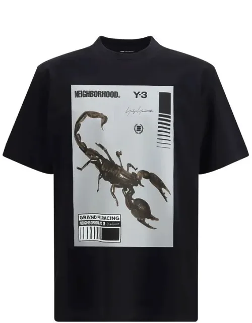 Y-3 Cotton T-shirt - Soft Single-jersey Fabric, Bold Graphic By Artist David Gwyther
