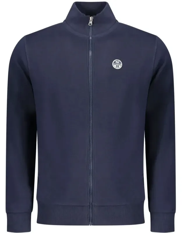 North Sails Cotton Sweatshirt With Zip Closure And Appliqué Detailing