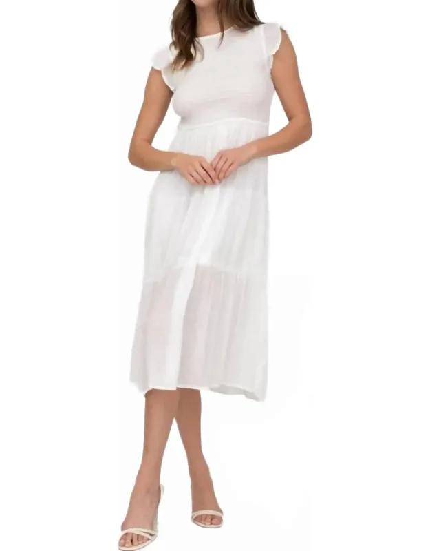 Smocked Tiered Midi Dress