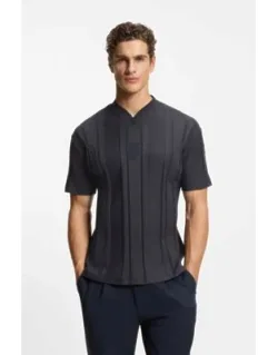 Textured Stripe T-shirt In Cotton
