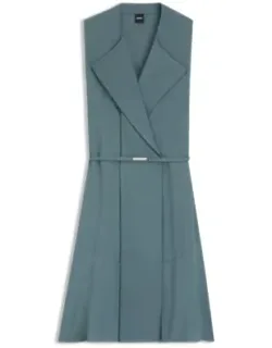 Crepe Wrap Dress With Belt