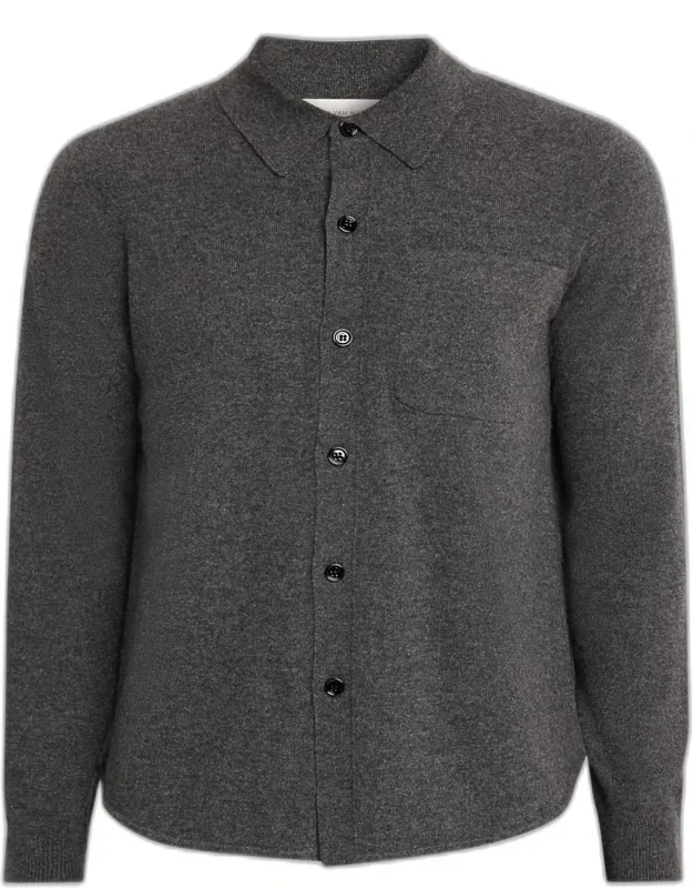 Monaco Cashmere Knit Pocket Button-down Shirt