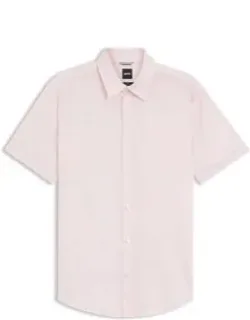 Floral-print Slim-fit Shirt In Stretch Linen