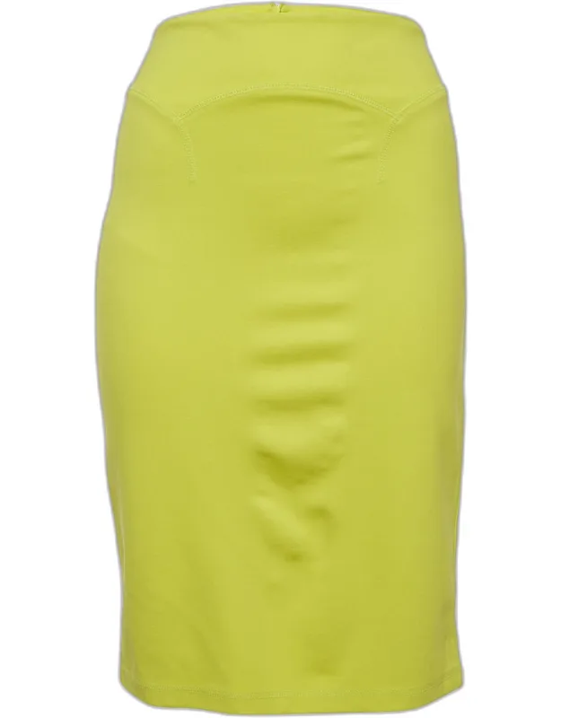 Neon Green Jersey Mini Skirt