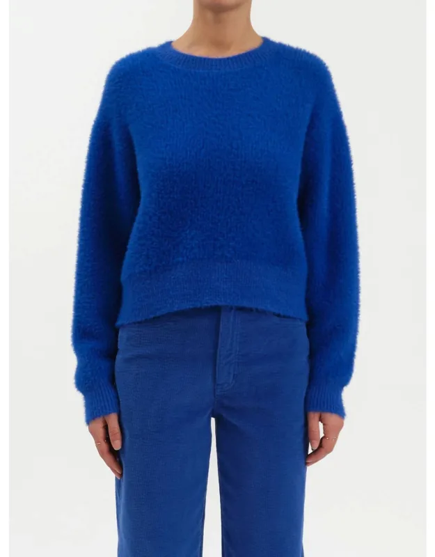 Fuzz Crewneck Eyelash Sweater