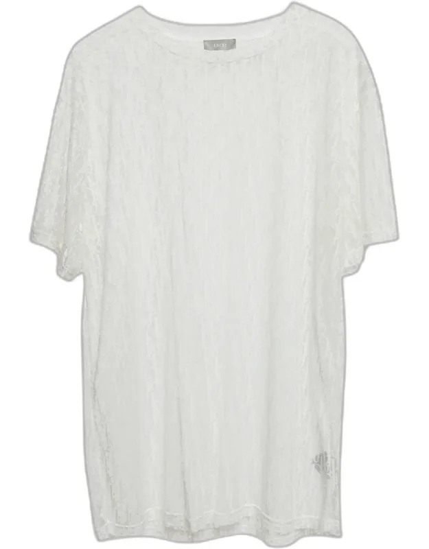 White Logo Oblique Jersey Sheer T-shirt