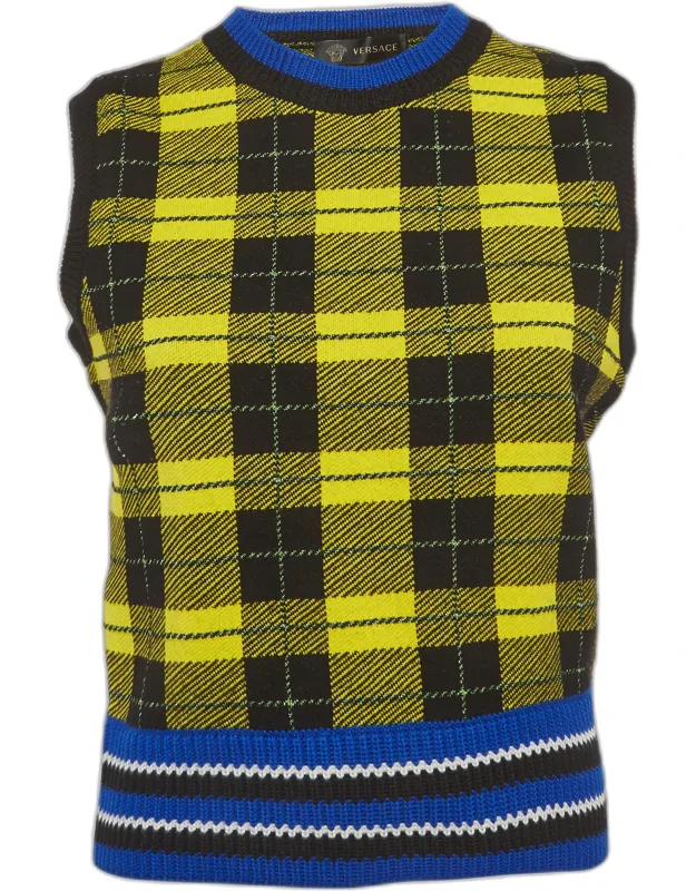 Plaid Knit Vest Sweater