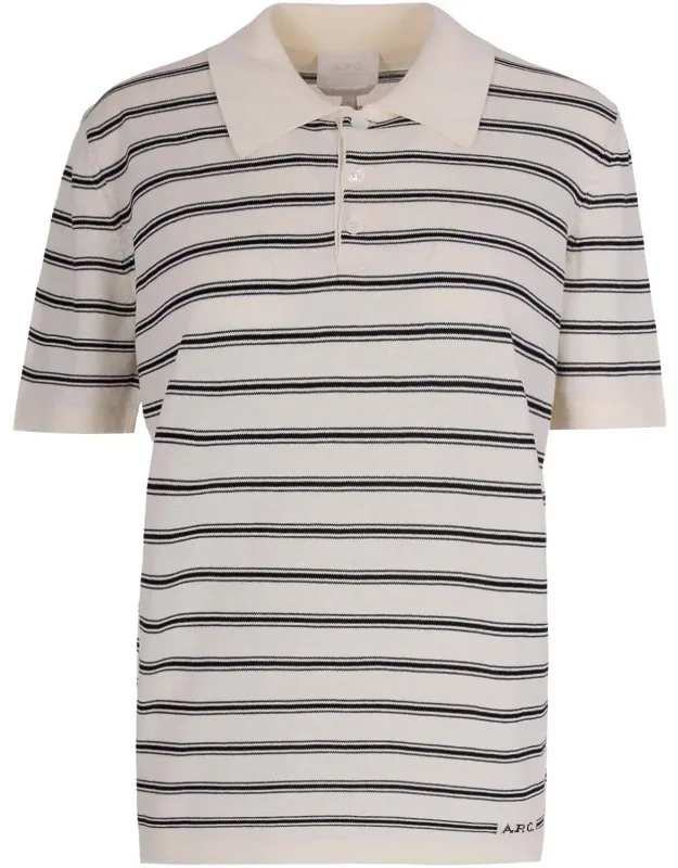 Striped Knit Polo Shirt