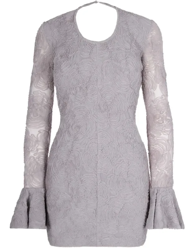 Frill Mesh Mini Dress