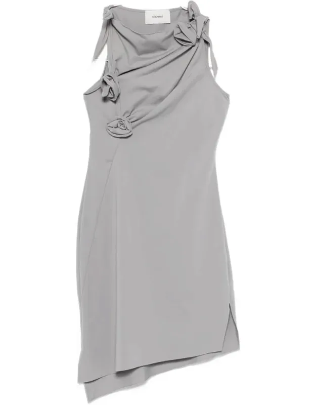 Bow Detail Cutout Asymmetric Dress