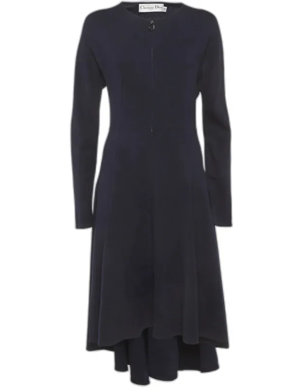 Jersey Zip-up Flared Midi Dress