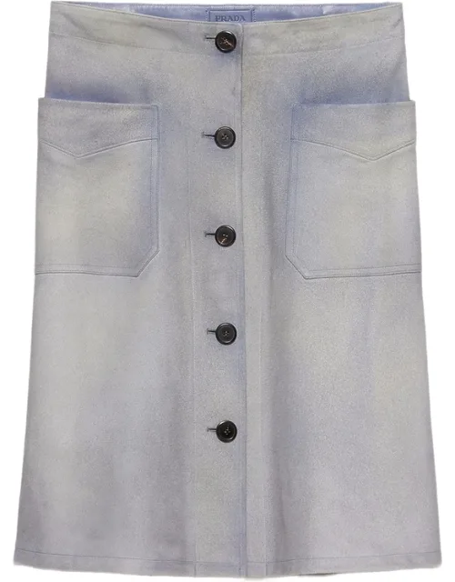 Button-up Patch-pocket Skirt