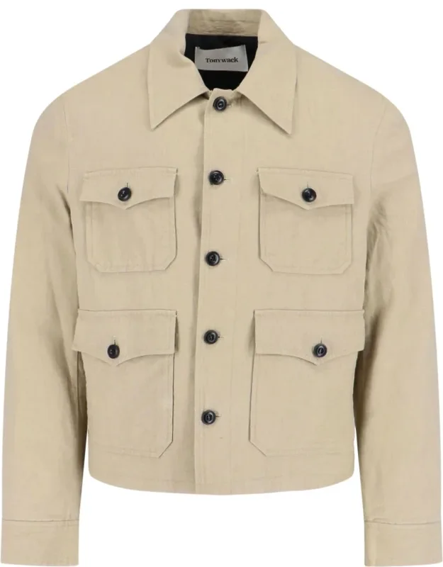 Linen Blend Button Jacket
