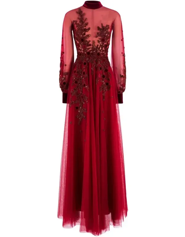 Embroidered Tulle Dress